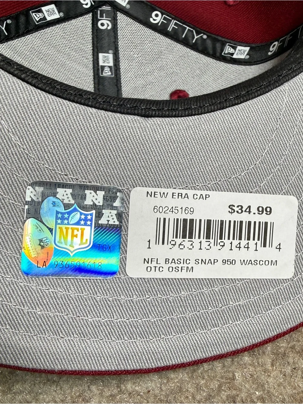 New Era Washington Commanders Hat 9FIFTY FlatBill Snapback Blank Basic Essential